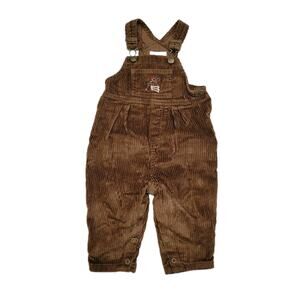 Vtg 90s Hartstrings 18 Mo Corduroy Overalls Snap Legs Horse 100% Cotton